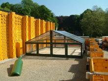 You can see here a Schreiber Orangerie marquee of dark green colour