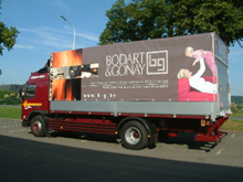 Nouvelles b�ches avec impression digitale pour un camion Bodart & Gonay.