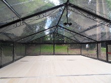 You have here an inside view of the wonderful structure called Orangerie - This Schreiber's aluminium structure is composed of decorative helix imitating wrought iron