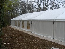 You can see here a Schreiber aluminium marquee situated at a copse entrance