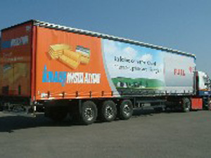 semi remorque knauf avec impression digitale full quadri